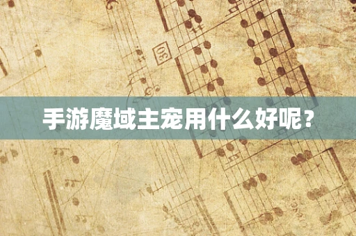 手游魔域主宠用什么好呢？