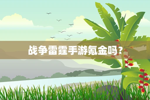 战争雷霆手游氪金吗？