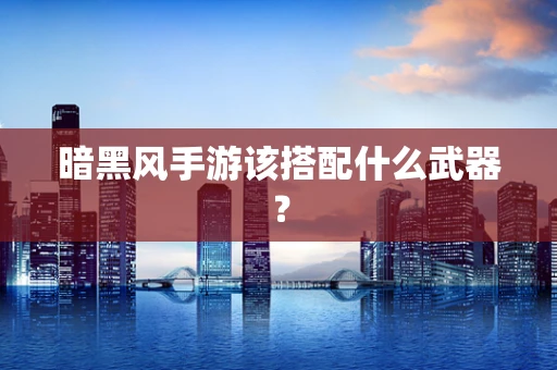暗黑风手游该搭配什么武器？