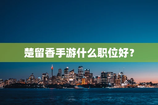 楚留香手游什么职位好？