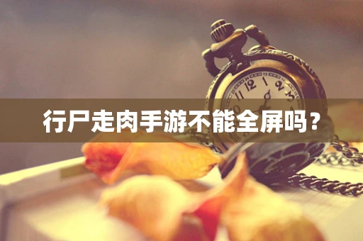 行尸走肉手游不能全屏吗？