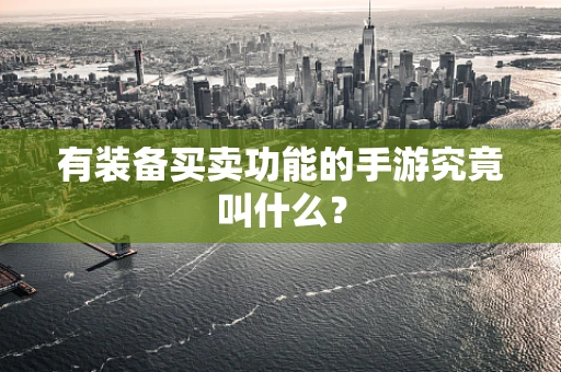 有装备买卖功能的手游究竟叫什么？