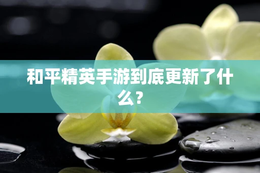 和平精英手游到底更新了什么？